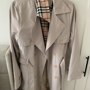 Burberry Beige Trench Coat with Check Lining